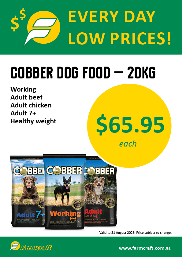 Cobber Dog Food 20kg everyday low price at Farmcraft